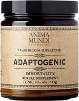 Anima Mundi Adaptogenic Powder - Organic Mushroom Superfood Powder for Immune Defense - Organic Immune Support Supplement with Reishi, Lions Mane, Chaga, Maitake & Cordyceps Mushrooms (4oz / 113g)