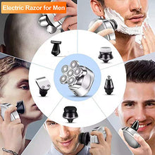 Load image into Gallery viewer, RESUXI Electric Razor for Men Upgrade 6 in 1 Bald Head Face Shavers for Men Cordless Rechargeable Electric Shaver Grooming Kit IPX6 Waterproof Mens Rotary Shavers with LED Display Wet &amp;Dry Shaving
