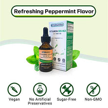 Load image into Gallery viewer, MAX Absorption, Vitamin D3 + K2 (MK-7) Liquid Drops with MCT Oil, Peppermint Flavor, Helps Support Strong Bones and Healthy Heart

