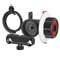 Neewer Follow Focus with Gear Ring Belt for Canon Nikon Sony and Other DSLR Camera Camcorder DV Video Fits 15mm Rod Film Making System,Shoulder Support,Stabilizer,Movie Rig(Red+Black)