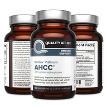 Load image into Gallery viewer, Premium Kinoko Platinum AHCC Supplement  750mg of AHCC per Capsule  Supports Immune Health, Liver Function, Maintains Natural Killer Cell Activity  60 Veggie Capsules
