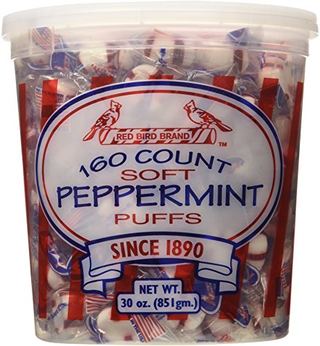 Red Bird 160 Count Peppermint Puffs Candy Tub