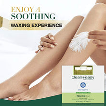 Load image into Gallery viewer, Clean + Easy Large (Leg) Sensitive Roll-On Wax Refill, for Hygienic Facial and Body Hair Removal Treatment, Great for Sensitive Skin, Ideal for All Skin and Hair Types, 12-Pack
