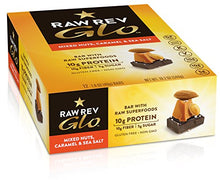 Load image into Gallery viewer, Raw Rev Glo Vegan Protein Bars, Mixed Nuts, Caramel and Sea Salt, 1.6 Ounce (Pack of 12)
