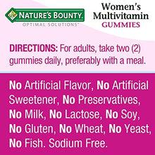 Load image into Gallery viewer, Nature&#39;s Bounty Women&#39;s Multivitamin by Optimal Solutions, Gummies for Immune Support, Energy Suppoprt, Bone Health, Raspberry Flavor, 80 Count
