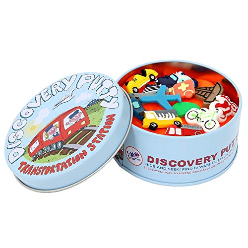 Fun and Function Discovery Putty for Kids - Colored Therapy Putty for Kids w/ Hidden Pieces - Sensory Toy Putty Pack - Kids Putty for Special Needs - Transportation Station Stress Putty Set for Kids