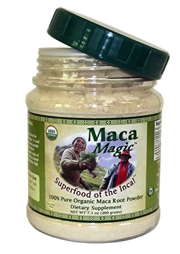 Maca Magic 100 Percent Pure USDA Organic Maca Root Powder in Wide Mouth Jar (7.1 OZ)