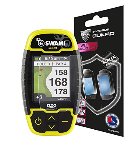 IPG Compatible with ANTI - GLARE - IZZO GOLF SWAMI 500 GPS RANGEFINDER 2 Units Invisible Film Screen Protector Guard Cover Free Lifetime Replacement Bubble -Free