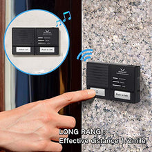 Load image into Gallery viewer, Hosmart 1500FT Wireless Doorbell Intercom System with 2 receivers -Weather/Water Proof
