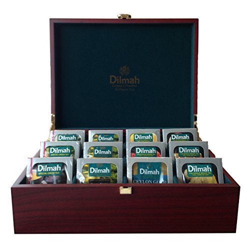 Dilmah | Luxury Wooden Presenter | Tea Display Chest | 120 Enveloped teabags Included (Gourmet 12 slot)