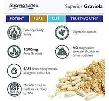 Load image into Gallery viewer, Superior Labs  Pure Natural Graviola NonGMO  1,200mg, 120 Vegetable Caps Natural Dietary Soursop Supplement  Healthy Skin &amp; Helps Promotes Cell Growth  Respiratory System - Balanced Mood
