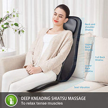 Load image into Gallery viewer, Snailax Shiatsu Full Back Massager with Heat, Chair Massager for Neck and Back Shoulders,Gel Modes Massage Cushion,Adjustable Height Massage Seat, Mothers Day Gifts for Mom,Dad
