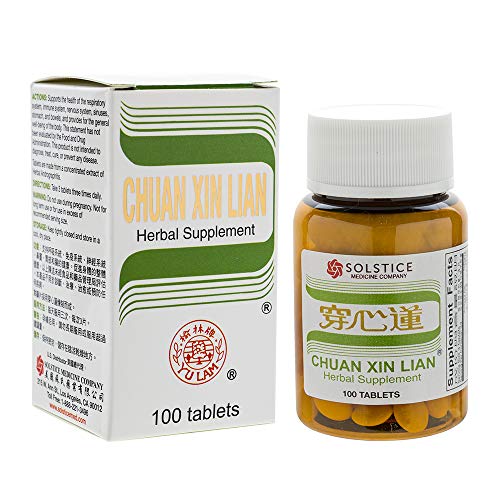 Chuan Xin Lian Herbal Supplement (Andrographis Extract) (Supports Throat, Respiratory System) (100 Tablets) (1 bottle)
