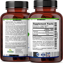 Load image into Gallery viewer, Zazzee Artemisinin, 100 mg per Capsule, 120 Vegan Capsules, 4 Month Supply, Plus 5 mg BioPerine for Enhanced Absorption, Sweet Wormwood Extract, Vegan and Non-GMO
