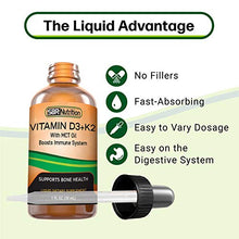 Load image into Gallery viewer, MAX Absorption, Vitamin D3 + K2 (MK-7) Liquid Drops with MCT Oil, Peppermint Flavor, Helps Support Strong Bones and Healthy Heart
