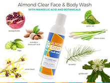 Load image into Gallery viewer, Almond Clear Face &amp; Body Wash | for acne &amp; folliculitis-prone skin, anti-aging, dark spots, ingrown hairs | everyday exfoliating cleanser with mandelic acid and botanicals, 6.7 fl oz
