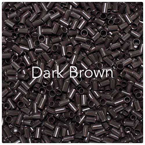 200 PCS 3.5mm Dark Brown Color Copper Tubes Beads Locks Micro Rings for I Stick Tip Human Hair Extensions
