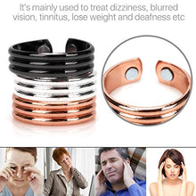 Load image into Gallery viewer, Copper Magnetic Therapy Ring - Magnetic Ring Copper Arthritis Aid Therapy Pain Healing Health Adjustable Size (Black)
