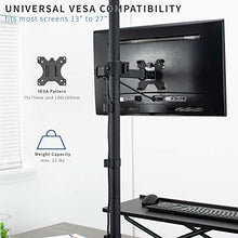Load image into Gallery viewer, VIVO Single 13 to 27 inch LCD Monitor Desk Mount Stand, Fully Adjustable, Tilt, Articulating, Holds 1 Screen with VESA up to 100x100mm, Extra Tall 39 Pole, Black, STAND-V011
