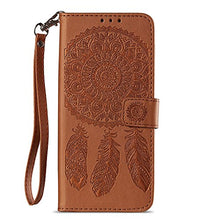 Load image into Gallery viewer, Galaxy S9 Plus Case, S9 Plus Case, JanCalm [Multi Card/Cash Slots] [Dream Catcher Pattern] Flip Cover Wallet PU Leather with Stand + Wrist Strap Case Cover for Samsung Galaxy S9+ + Crystal pen (Brown)
