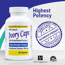 Load image into Gallery viewer, Ivory Caps - Maximum Potency 1500 mg Glutathione Skin Whitening Pills Complex, 60 Capsules
