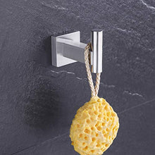 Load image into Gallery viewer, KES SUS 304 Stainless Steel Coat Hook Single Towel/Robe Clothes Hook for Bath Kitchen Garage Heavy Duty Contemporary Square Style Wall Mounted, Brushed Finish, A2260-2
