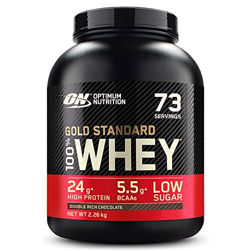 Optimum Nutrition ON Gold Standard Whey Muscle Building and Recovery Protein Powder With Naturally Occurring Glutamine and Amino Acids, Double Rich Chocolate, 73 Servings, 2.26 kg, Packaging May Vary