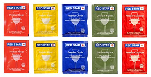 North Mountain Supply - RS-SP-10 Red Star Sampler Pack Wine Yeast - Pack of 10 - with Fresh Yeast