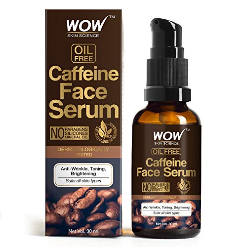 WOW Skin Science Caffeine Face Serum - Quick Absorbing - Oil Free - Anti-Aging, Anti-Wrinkles & Acne; Refresh, Revive & Restore Skin - No Parabens, Silicones, Mineral Oil, 30 ml