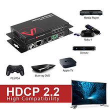 Load image into Gallery viewer, HDMI Extender HDBaseT, 4K@60Hz 40m/130ft over Single Cat5e/6a, 1080P 70m/230ft, PoE IR RS232 HDCP2.2, HDR, Dobly Vision, 3D, Dolby Atmos &amp; DTS:X, CEC, Uncompressed Transmission AV Access HDMI Extender
