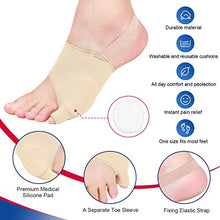 Load image into Gallery viewer, Tailors Bunion Corrector Pinky Toe Pain Relief Pad Soft Silicone Gel Bunion Pads with Anti-Slip Strap, Little Toe Cushions Spacer Guard Bunionette Corrector for Calluses, Blisters, Corns
