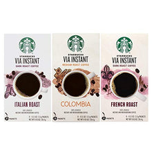 Load image into Gallery viewer, Starbucks Via Instant Coffee Bundle- 24 Packets--Italian Roast, Colombia, &amp; French Roast
