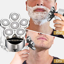 Load image into Gallery viewer, RESUXI Electric Razor for Men Upgrade 6 in 1 Bald Head Face Shavers for Men Cordless Rechargeable Electric Shaver Grooming Kit IPX6 Waterproof Mens Rotary Shavers with LED Display Wet &amp;Dry Shaving
