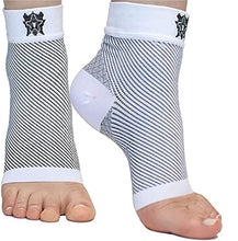 Load image into Gallery viewer, Bitly Plantar Fasciitis Compression Socks for Women &amp; Men - Best Ankle Compression Sleeve, Nano Brace for Everyday Use - Provides Arch Support &amp; Heel Pain Relief (White, Medium)
