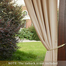 Load image into Gallery viewer, PONY DANCE Porch Curtains Outdoor - Sticky Tab Top Waterproof Draperies Curtains Light Block Privacy Protect for Patio, 52&quot; W x 108&quot; L, Biscotti Beige, Single Piece
