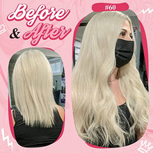 Load image into Gallery viewer, Sunny Blonde Keratin U Tip Extensions Human Hair #60 White Blonde U Tips Human Hair Extensions Pre Bonded Hot Fusion Utips Hair Extensions Remy Human Hair U Tip Hair Extensions Blonde 24inch 50g/50s
