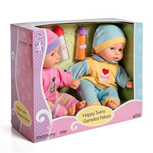 Load image into Gallery viewer, Mommy and Me 12 Inch Twin Baby Dolls, Soft Body Baby Doll with Milk and Juice Bottles
