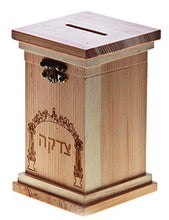 Load image into Gallery viewer, Wood Kids Tzedakah Charity Collection Box
