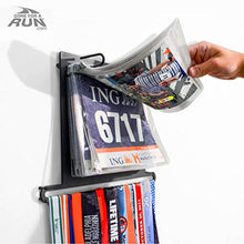 Load image into Gallery viewer, Gone For a Run BibFOLIO Plus Race Bib and Medal Display | Wall Mounted Medal Hanger  Displays up to 24 Medals and 100 Race Bibs
