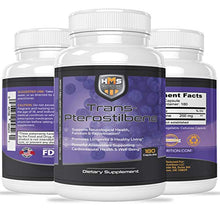 Load image into Gallery viewer, HMS Nutrition Potent Trans-Pterostilbene - 200mg, 180 Vegan Capsules - Anti-Aging, Anti-Inflammatory, Antioxidant Supplement - Gluten, Soy &amp; Dairy Free
