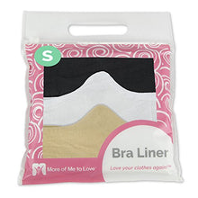 Load image into Gallery viewer, More of Me to Love 100% Cotton Bra Liners (3-Pack, Black/Beige/White, Size Small)
