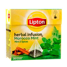 Load image into Gallery viewer, Lipton - MOROCCO MINT (Herbal Infusion) - 20 tea bags x (Pack 12 boxes = 240 count) Pyramid tea bags
