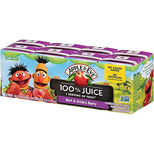 Apple & Eve Sesame Street Bert and Ernie's Berry Juice, 4.23 Fluid-oz, 8 Count, Pack of 5