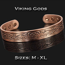 Load image into Gallery viewer, Holistic Magnets Viking Bracelet Mens Solid Copper Magnetic Bracelet Joint Wrist Pain Relief Therapeutic Stylish Healing Bangle (VG)-Viking Gods (M: Wrist 6.5-7.5 inch)
