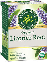 Traditional Medicinals Organic Licorice Root Herbal Tea, Soothes Digestion, (Pack of 1) - 16 Tea Bags