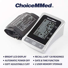 Load image into Gallery viewer, ChoiceMMed Portable Blood Pressure Monitor - BP Cuff Meter with Display - Standard Size Blood Pressure Machine 8.66-14.17&quot; - Blood Pressure Tester with Carrying Bag - Blood Pressure Gauge with Memory
