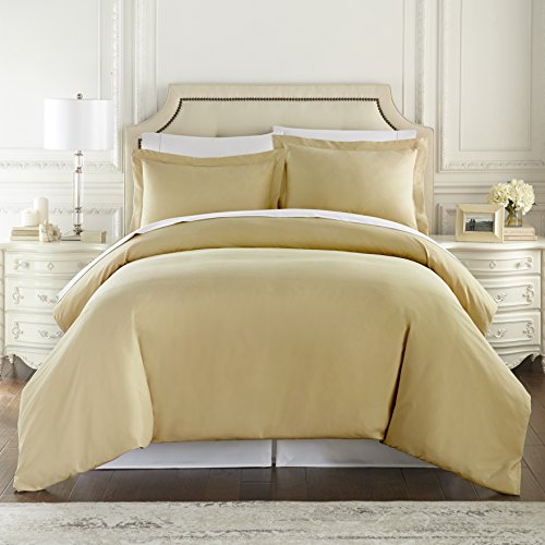 HC COLLECTION King Duvet Cover Set - 1500 Thread Lightweight Duvet Covers with Zipper Closure for Comforters w/ 2 Pillow Shams - Camel