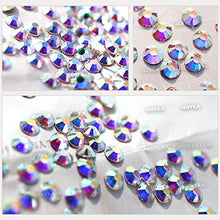 Load image into Gallery viewer, ! Clear AB Non Hot Fix Ss16 Ss20 Flat Back Crystals Glass Stone Glitters for 3D Nail Garment Wedding liuqiangmeiguo (Color : Clear AB, Size : SS5 1440pcs)
