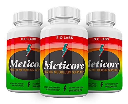 (3 Pack) Meticore Weight Management Pills, Medicore Manticore Pills Metabolism Supplement Booster - Healthy Energy Support Boost Metabolism Burn Fat Keto Diet BHB - Natural (180 Capsules)