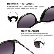 Load image into Gallery viewer, SUNGAIT Vintage Round Sunglasses for Women Classic Retro Designer Style (Black Frame (Matte Finish)/Grey Gradient Lens)

